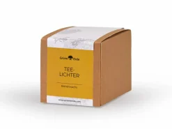 Grüne Erde Geschenke-Guide^18 Teelichter aus Bienenwachs, ohne Duft, 1 Glaseinsatz