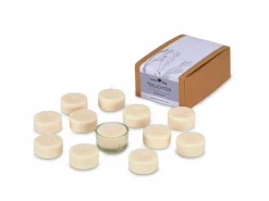 Grüne Erde Kerzen Und Duftkerzen^12 Teelichter aus Rapswachs, ohne Duft, 1 Glaseinsatz