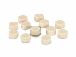 Grüne Erde Kerzen Und Duftkerzen^12 Teelichter aus Rapswachs, ohne Duft, 1 Glaseinsatz