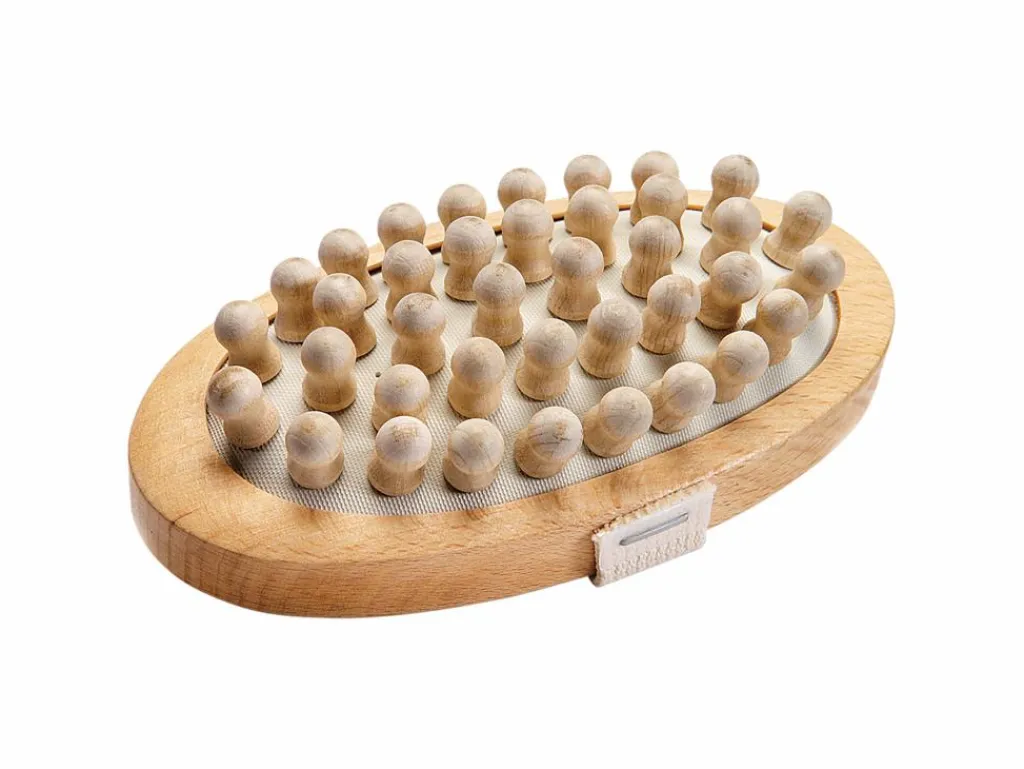 Grüne Erde Baden & Massage^Anti-Cellulite Bürste ca. 13,5 x 7 cm, Buchenholz