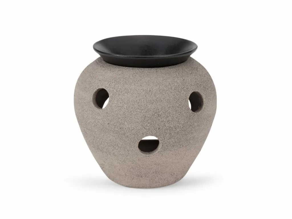 Grüne Erde Duftlampen & Duftsteine|Geschenke-Guide^Aromalampe aus Steinzeug 2tlg, H 11 cm, ø 12,5 cm