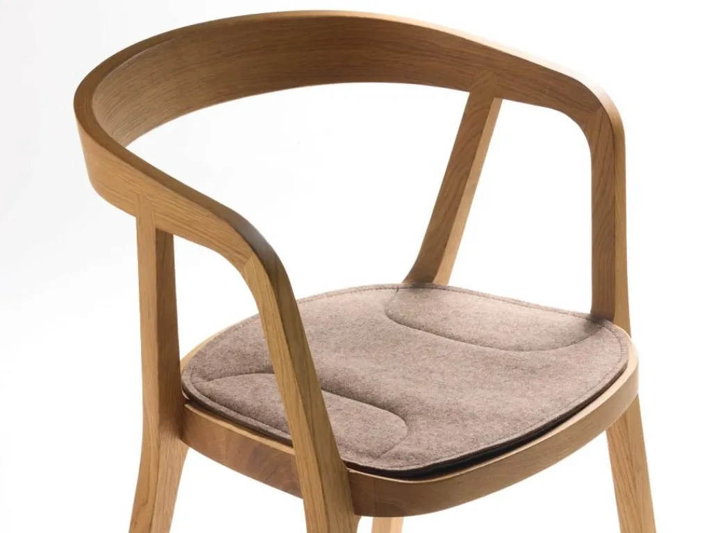 Grüne Erde Stühle & Bänke^Asensio Stuhlauflage, inkl. Gitterstoppmatte, 100% SSW - Filz Haselnuss