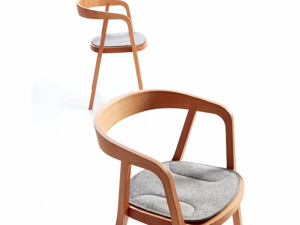 Grüne Erde Stühle & Bänke^Asensio Stuhlauflage, inkl. Gitterstoppmatte, 100% SSW - Filz Kiesel