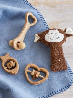 Kinder Grüne Erde Kuscheltiere & Spielzeug^Babyrassel Herz aus Eschenholz, 8,5 x 7 cm