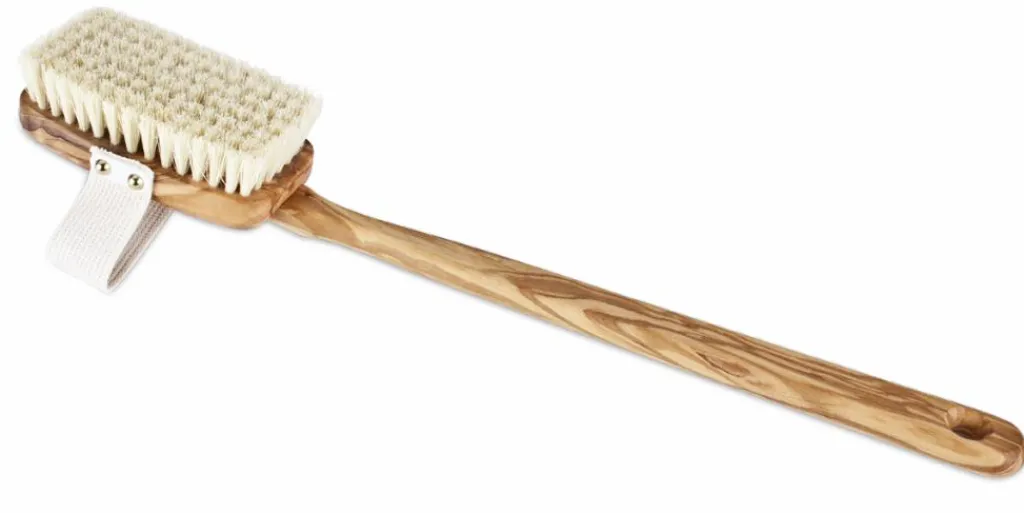 Grüne Erde Baden & Massage^Badebürste aus Olivenholz, ca. 39 cm