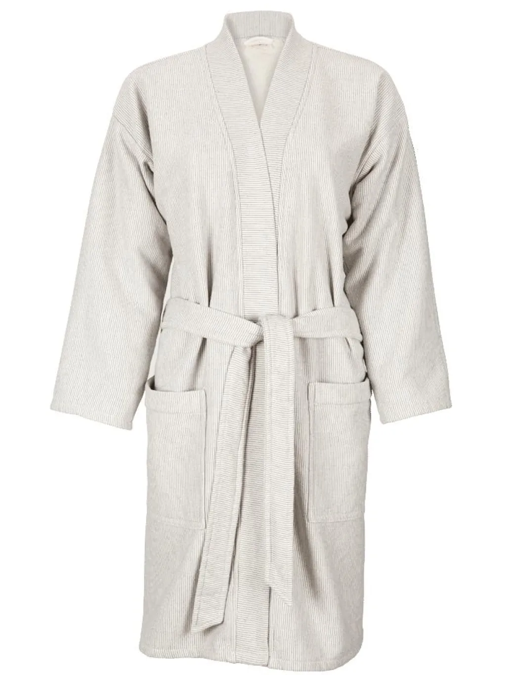 Grüne Erde Bademäntel|Alles Für Die Sauna^Bademantel Damen, graphit gestreift, XS/S, 100 % Baumwolle, GOTS