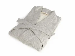 Grüne Erde Bademäntel|Alles Für Die Sauna^Bademantel Damen, graphit gestreift, XS/S, 100 % Baumwolle, GOTS