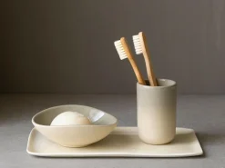 Grüne Erde Geschirr|Badezimmer-Accessoires^Becher aus Keramik, salbei ø 6 cm x 9 cm