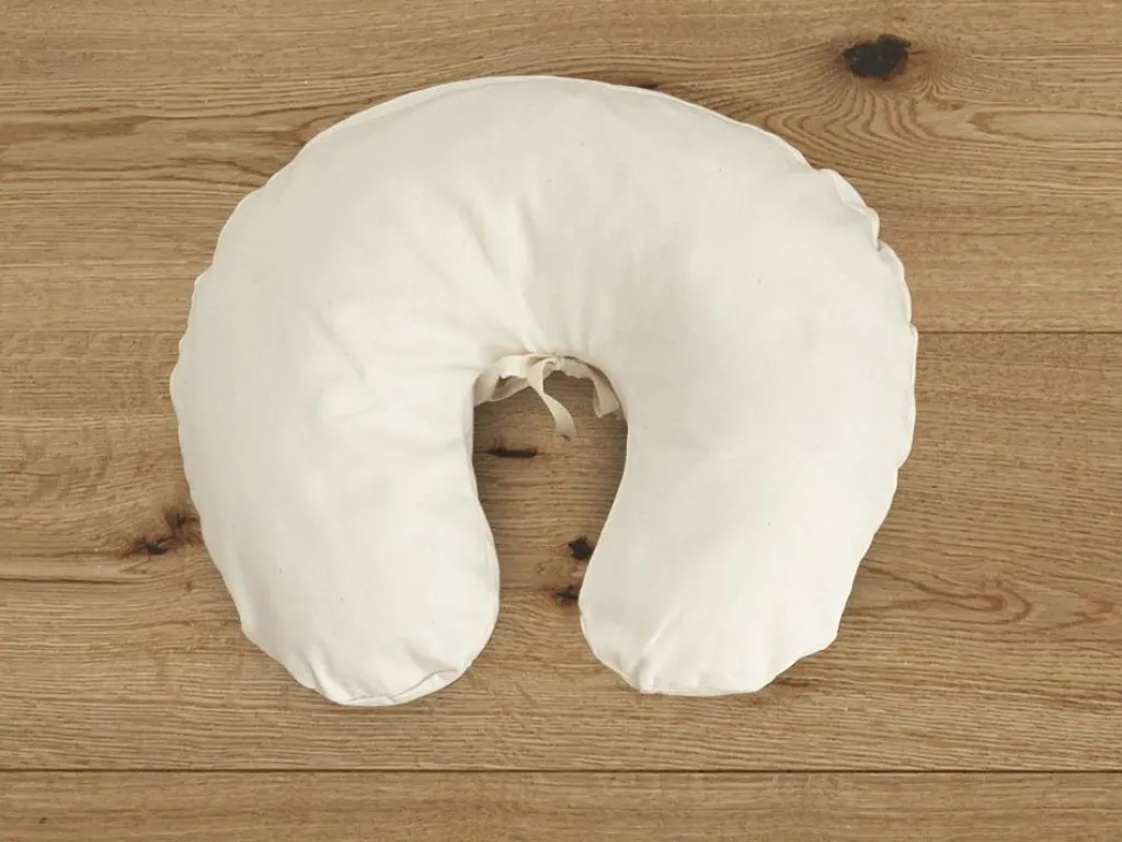 Grüne Erde Spezial- & Nackenstützkissen^Überzug für Halbmondkissen, BW-Satin, natur, 38 x 35 x 6 cm, 100 % Baumwolle, GOTS