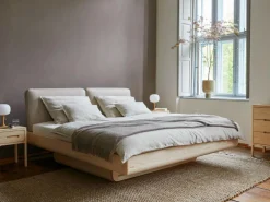 Grüne Erde Betten^Bett Almara, 180 x 200 cm, mit Überzug Wollstoff Tano Natur (79),