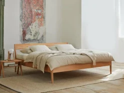 Grüne Erde Betten^Bett Almeno mit Steg - Betthaupt, 180 x 200, Buche