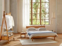 Grüne Erde Betten^Bett Jukai Pur, mit Stegbetthaupt, inkl. integriertem Lattenrost, 160 x 200 cm,