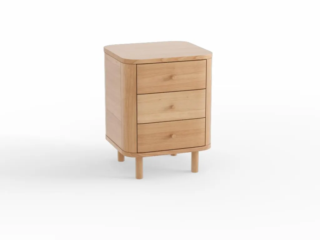 Grüne Erde Nachttische & Bettkästen^Bettkästchen Tonda, B45,2 x T 44,3 x H 59,1 cm, 3 Laden,