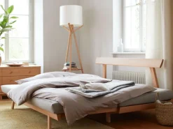 Grüne Erde Schlafsofas^Bettsofa Doppio 160x200 cm inkl. 2 Kissen (80x55 cm) mit Bezug, Wollstoff Tano Natur (79),