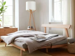 Grüne Erde Schlafsofas^Bettsofa Doppio 160x200 cm inkl. 2 Kissen (80x55 cm) mit Bezug, Wollstoff Tano Natur (79),