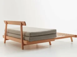 Grüne Erde Schlafsofas^Bettsofa Doppio 160x200 cm inkl. 2 Kissen (80x55 cm) mit Bezug, Wollstoff Tano Natur (79),