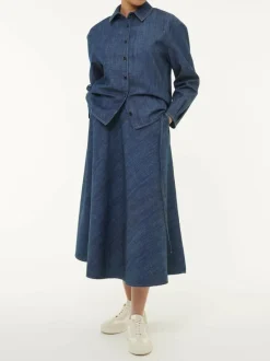 Grüne Erde Denim|Blusen^Bluse aus Bio-Baumwolle, 36 dark denim, 38, GOTS