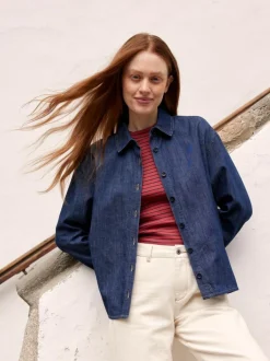 Grüne Erde Denim|Blusen^Bluse aus Bio-Baumwolle, 36 dark denim, 38, GOTS