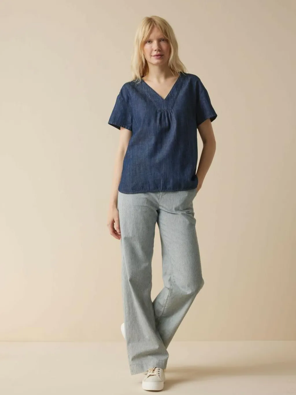 Grüne Erde Blusen^Bluse aus Bio-Baumwolle, 36 dark denim, 38, GOTS