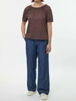 Grüne Erde Blusen^Bluse aus Bio-Baumwolle, 95 kakao, S, GOTS