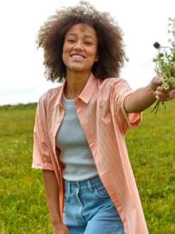 Grüne Erde Blusen^Bluse aus Bio-Baumwolle, 25 peach, S, GOTS