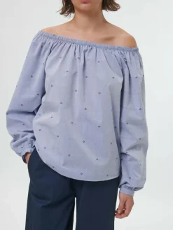 Grüne Erde Blusen^Bluse aus Bio-Baumwolle, 88 vintage-tupfen, 38, GOTS