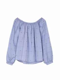 Grüne Erde Blusen^Bluse aus Bio-Baumwolle, 88 vintage-tupfen, 38, GOTS