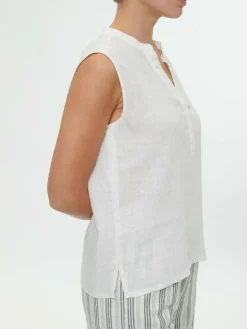 Grüne Erde Blusen^Bluse aus Bio-Leinen, 11 weiß, 38, GOTS