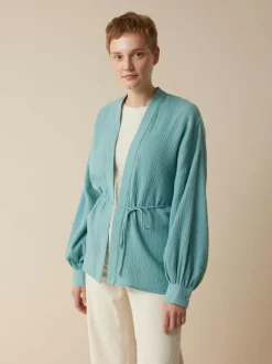 Grüne Erde Jacken & Mäntel^Blusenjacke aus Bio-Baumwolle, 29 tourmaline, 38, GOTS