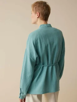 Grüne Erde Jacken & Mäntel^Blusenjacke aus Bio-Baumwolle, 29 tourmaline, 38, GOTS