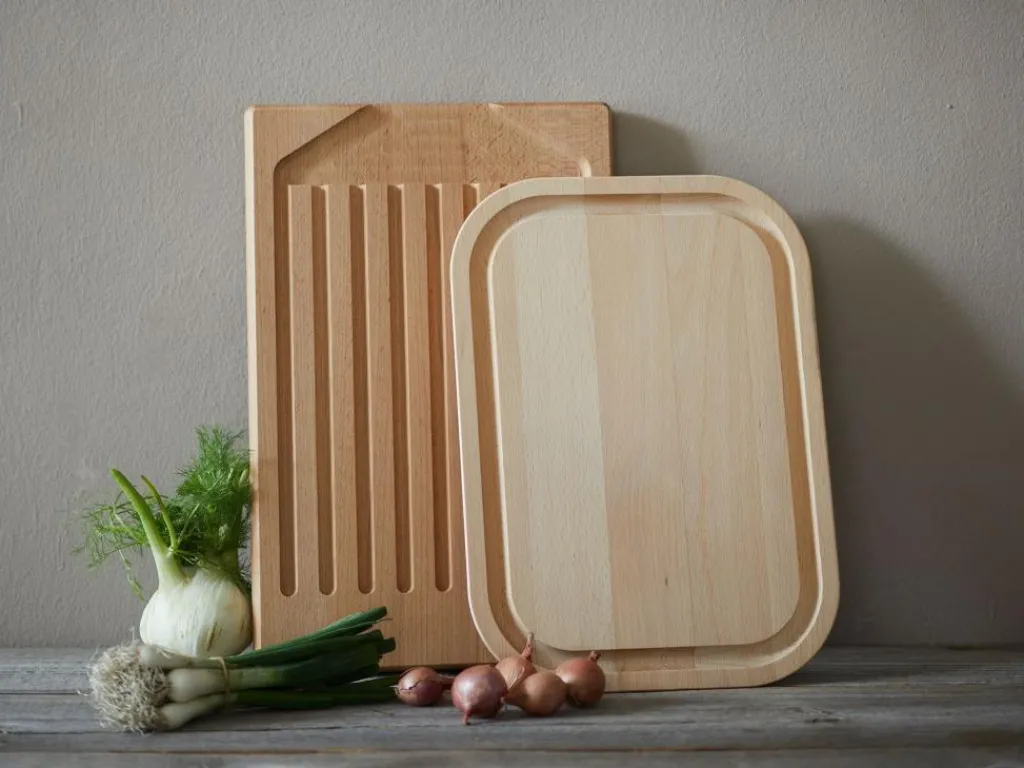 Grüne Erde Küchenaccessoires^Brotschneidebrett aus Buchenholz geölt, 39 x 26 x 2,5 cm