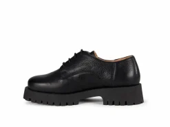 Grüne Erde Schuhe^Budapester aus Bio Leder, 01 schwarz, 38