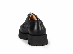 Grüne Erde Schuhe^Budapester aus Bio Leder, 01 schwarz, 38