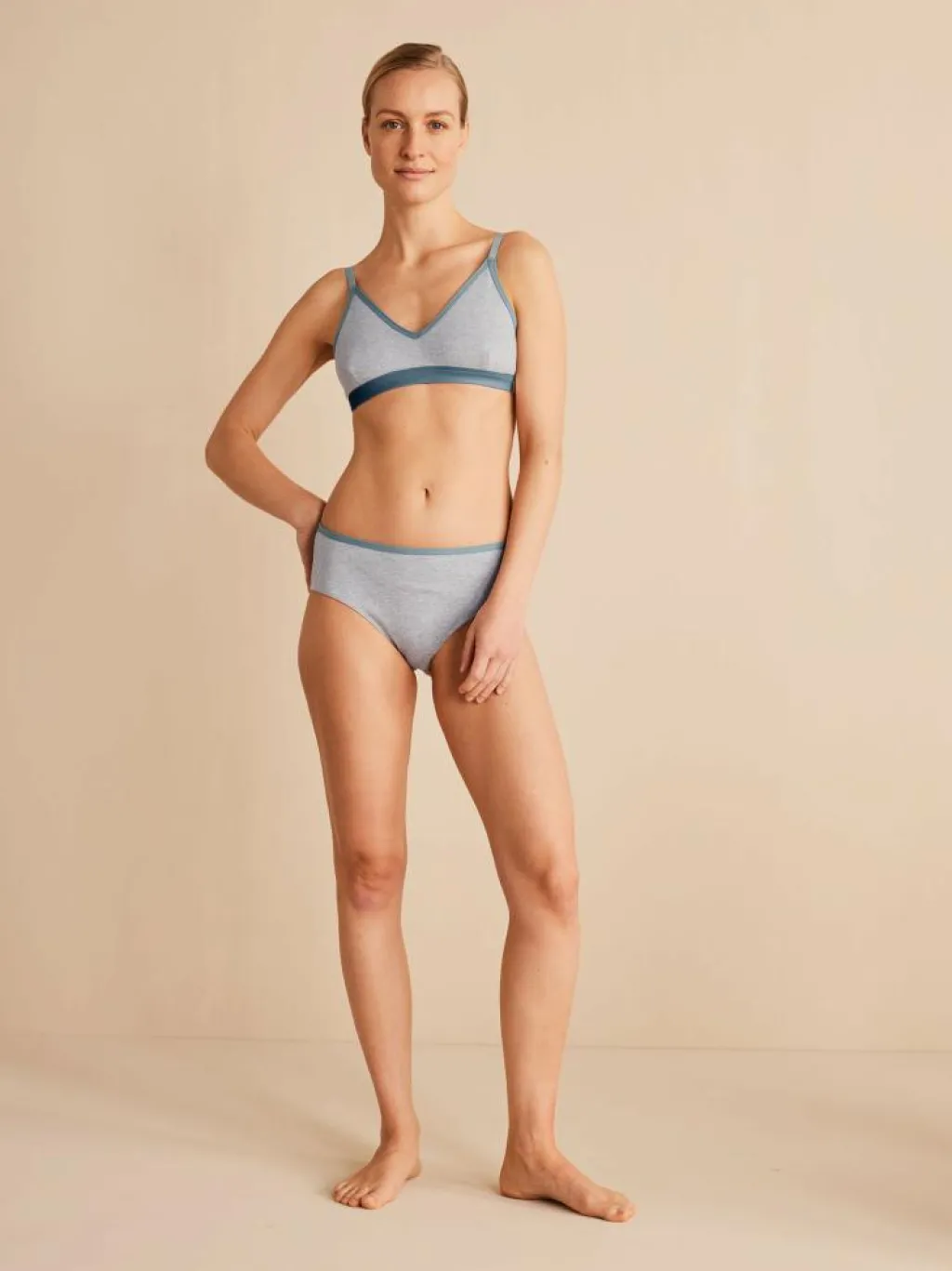 Grüne Erde Unterwäsche^Bustier, 100 % Bio Baumwolle, 04 grau melange, 85A