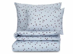 Grüne Erde Deckenbezüge|Deckenbezüge^Deckenüberzug ELLA Pur, hellblau/pflaume, 140 x 200 cm, 100 % Baumwolle, Satin, GOTS