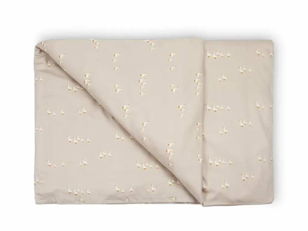 Kinder Grüne Erde Kinderbettwäsche^Deckenüberzug FREDERIK, sand, 80 x 80 cm, 100 % Baumwolle, Satin, GOTS