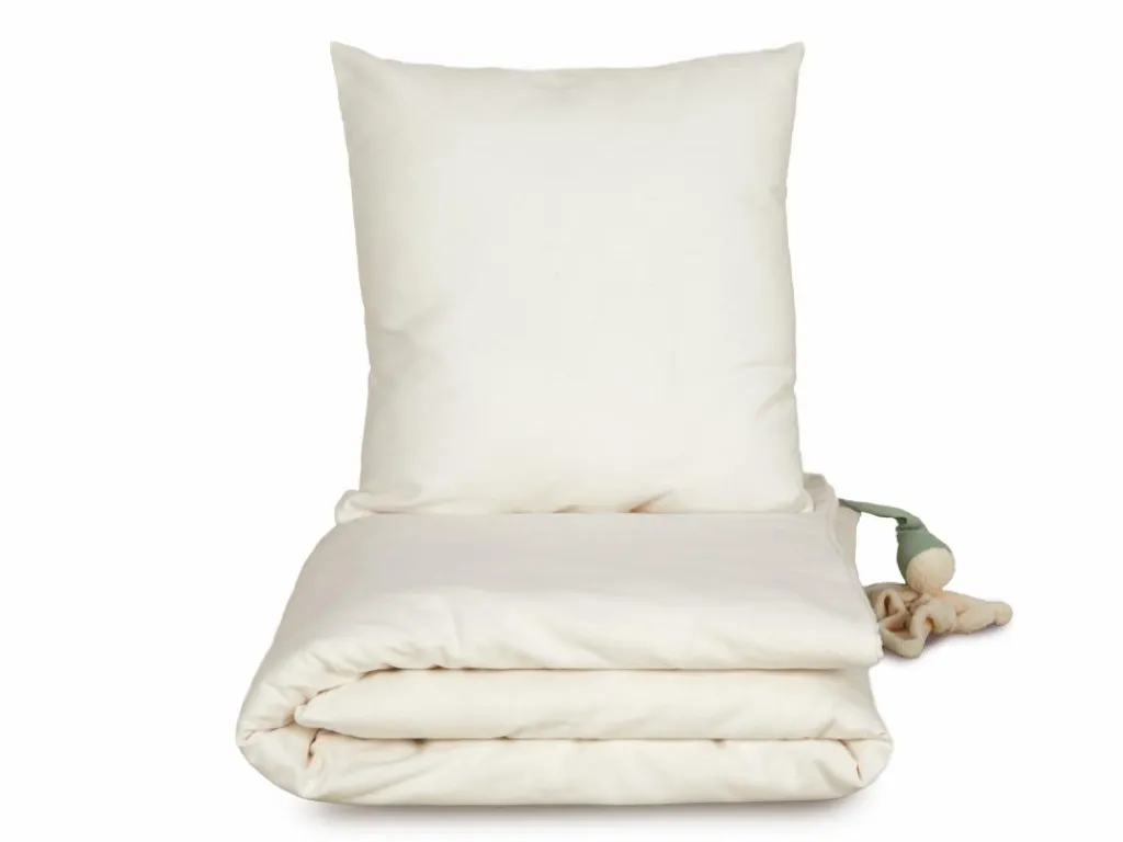 Kinder Grüne Erde Kinderbettwäsche^Deckenüberzug ILVA, natur hell, 80 x 80 cm, 100 % Baumwolle, Flanell, GOTS