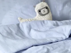 Kinder Grüne Erde Kinderbettwäsche^Deckenüberzug MAXI, himmelblau, 80 x 80 cm, 100 % Baumwolle, Crincle, GOTS, NATURTEXTIL BEST