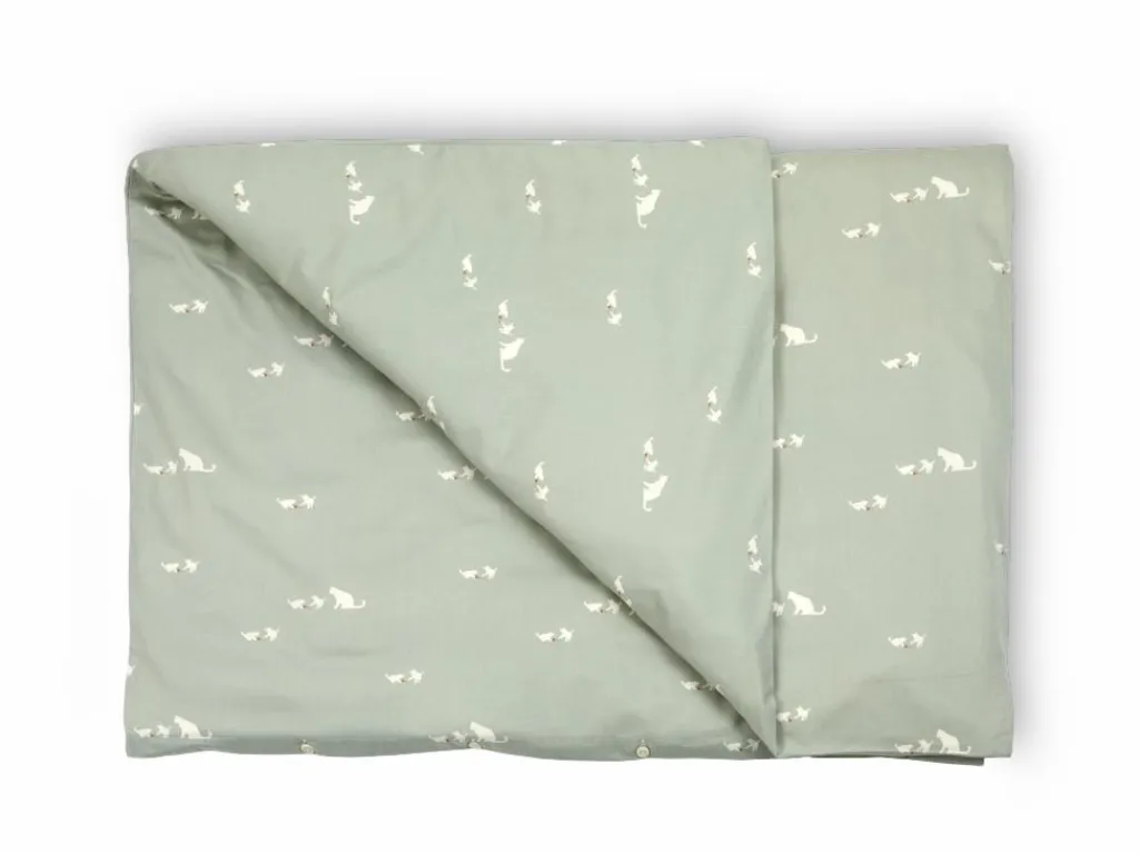 Kinder Grüne Erde Kinderbettwäsche^Deckenüberzug MIMI, hellgrün, 80 x 80 cm, 100 % Baumwolle, Satin, GOTS