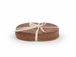 Grüne Erde Küchentextilien|Küchentextilien^6er Set Glasuntersetzer aus Wollfilz, braun, ø 12 cm