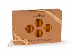 Grüne Erde Kerzen Und Duftkerzen^4er-Set Adventkranzkerzen aus Bienenwachs, Sternenform, ø 4,5 cm