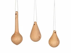 Grüne Erde Wohndekoration^3er-Set Baumanhänger aus Erle geölt, ø 2,5 cm