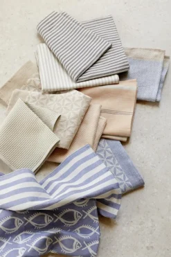 Grüne Erde Küchentextilien|Küchentextilien^2er-Set Geschirrtücher Jenifer, pfirsich, 45 x 70 cm, 50 % Baumwolle/50 % Leinen, GOTS