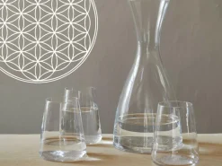 Grüne Erde Gläser, Karaffen & Kannen^6er-Set Wasser- & Saftglas Blume des Lebens, H 10 cm, ø 8,5 cm, 380 ml