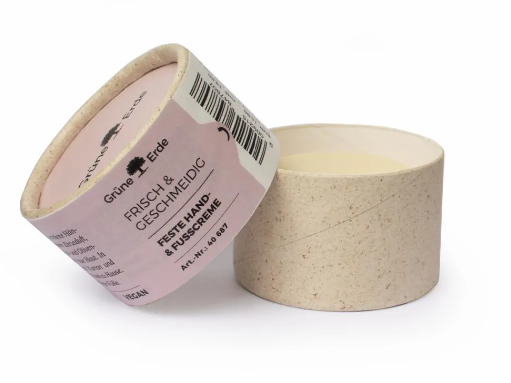 Grüne Erde Körperpflege|Feste Kosmetik & Alles Mit Kunststofffreier Verpackung^FRISCH & GESCHMEIDIG feste Hand- & Fußcreme 38 g