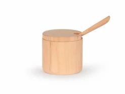 Grüne Erde Küchenaccessoires^Gewürzdose mit Löffel, Erle natur, H 5 cm ø 5,5 cm