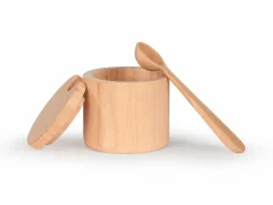 Grüne Erde Küchenaccessoires^Gewürzdose mit Löffel, Erle natur, H 5 cm ø 5,5 cm