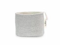 Grüne Erde Badezimmer-Accessoires|Badezimmer-Accessoires^Großer Badezimmerkorb, graphit gestreift, 14 x 17 cm, 100 % Baumwolle, GOTS