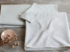 Grüne Erde Handtücher^Handtuch, graphit gestreift, 50 x 100 cm, 100 % Baumwolle, GOTS