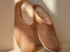 Grüne Erde Hausschuhe^Hausschuh Amale, , Größe 38/39, 100 % Schurwolle (Schaf) mit pflanzlich gegerbter Ledersohle